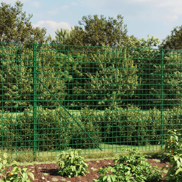 vidaXL Maschendrahtzaun Gr&uuml;n 2,2x25 m Verzinkter Stahl