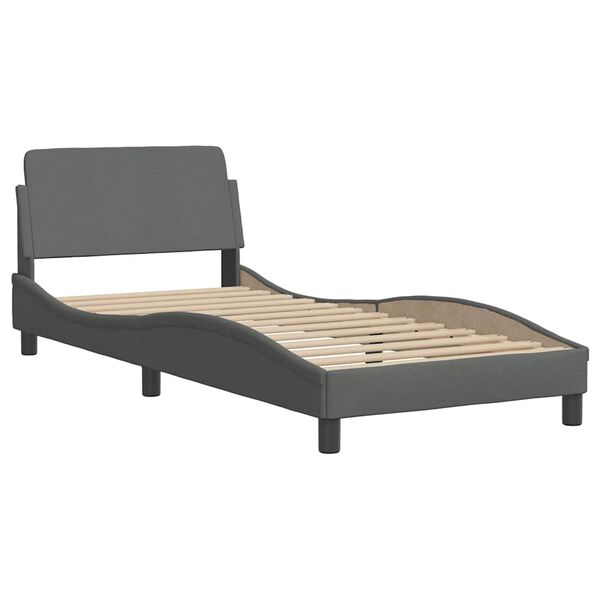 vidaXL Bettgestell "Dover" Dunkelgrau 80x200 cm Stoff