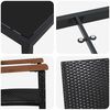 vidaXL Garten Essgruppe 5 pcs Schwarz Pulverbeschichteter Stahl