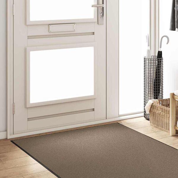 vidaXL Fu&szlig;matte Beige und Schwarz 120 x 250 cm Polypropylen und Vinyl