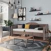 vidaXL Tagesbett mit Matratze USB Taupe Stoff 90x200 cm