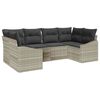 vidaXL Gartensofa-set 6 Stk. Hellgrau Poly-Rattan