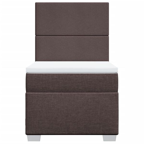 vidaXL Boxspringbett mit Matratze Dunkelbraun 80x200 cm Stoff
