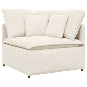 vidaXL Modulares Sofa Eckmodul mit Kissen Creme 100 cm