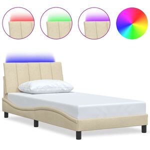 vidaXL Bettgestell ohne Matratze "Hanko" Creme 100x200 cm Stoff