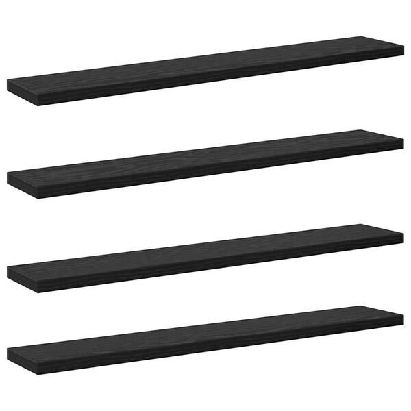 vidaXL Regalbrett 4 pcs Schwarz 60 x 10 x 1,5 cm Holzwerkstoff