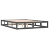 vidaXL Massivholzbett Grau 150x200 cm