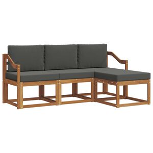vidaXL Outdoor-Sofagarnitur 4 stk. Natur und Anthrazit