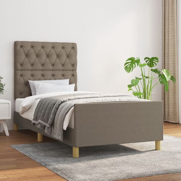 vidaXL Bettgestell ohne Matratze Taupe 80x200 cm Stoff