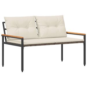 vidaXL Bank Outdoor 2 -Seater 116 x 67,5 x 72 cm Poly-Rattan Cremewei&szlig;
