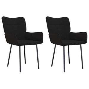 vidaXL Esszimmerst&uuml;hle 2 Stk. Schwarz Samt