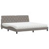 vidaXL Bett mit Matratze Taupe 200x200 cm Stoff
