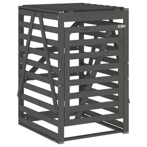 vidaXL M&uuml;lltonnenbox Grau 84x90x128,5 cm Massivholz Kiefer