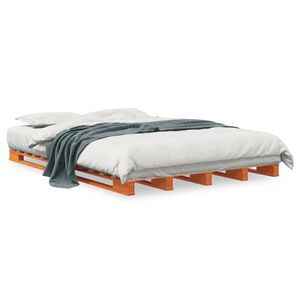 vidaXL Palettenbett Wachsbraun 140x200 cm Massivholz Kiefer