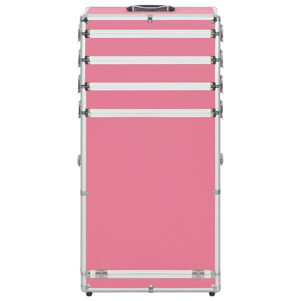 vidaXL Kosmetikkoffer Aluminium Rosa