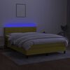 vidaXL Boxspringbett mit Matratze & LED Gr&uuml;n 140x190 cm Stoff