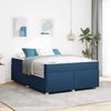 vidaXL Bettrahmen mit Matratze Blau 160 x 200 cm Stoff