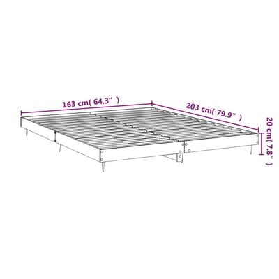 vidaXL Bettgestell Braun Eichen-Optik 160x200 cm Holzwerkstoff