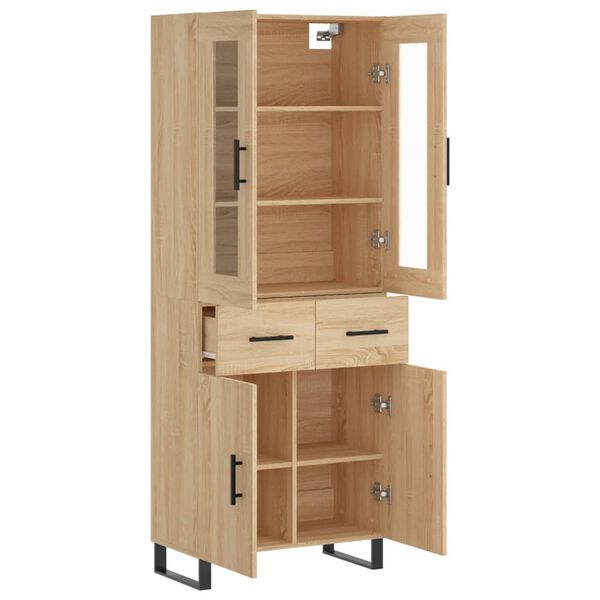 vidaXL Highboard Sonoma-Eiche 69,5x34x180 cm Holzwerkstoff