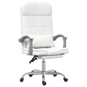 vidaXL B&uuml;rostuhl mit Massagefunktion Wei&szlig; Kunstleder