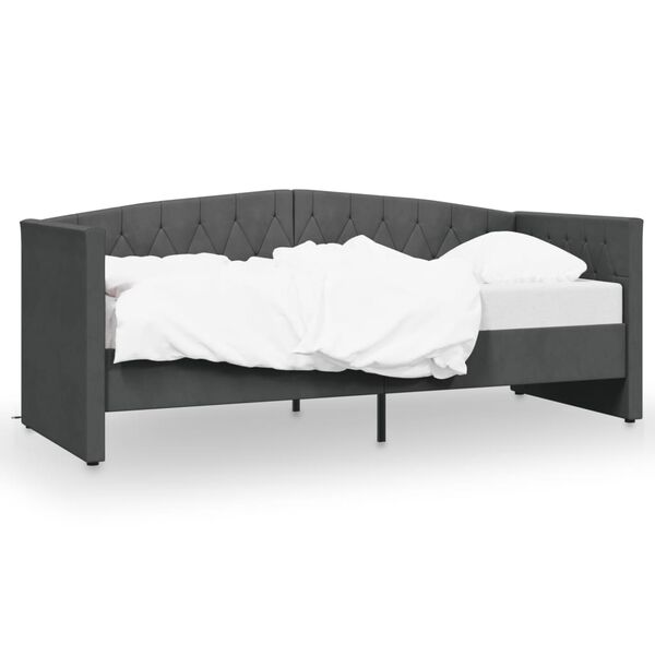 vidaXL Tagesbett USB Dunkelgrau Samt 90x200 cm