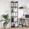 vidaXL B&uuml;cherregal Schwarz Eichen-Optik 40 x 30 x 189,5 cm