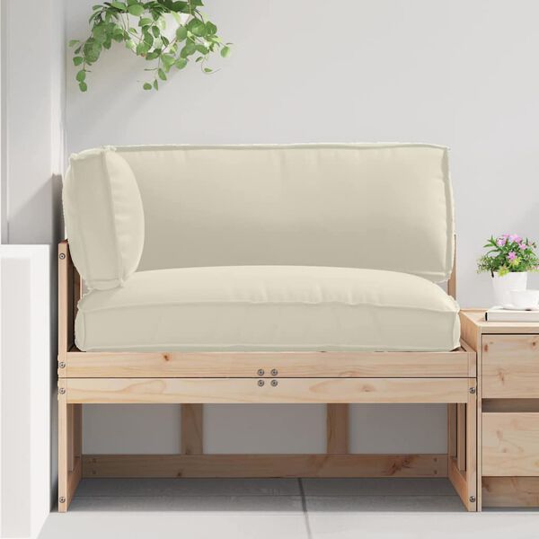 vidaXL Palettenkissenset 3 pcs Creme Oxford-Stoff