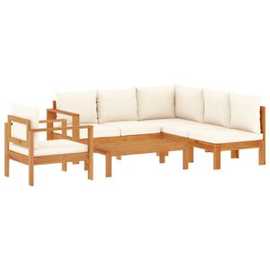 vidaXL 5-tlg. Garten-Sofagarnitur mit Kissen Massivholz Akazie