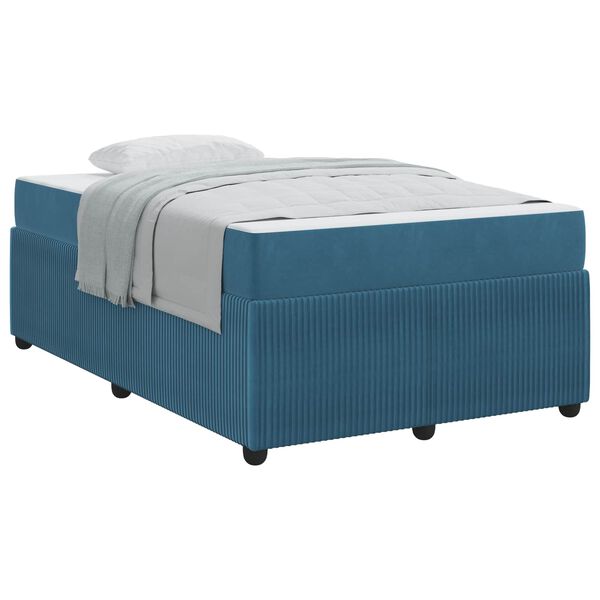 vidaXL Bettrahmen mit Matratze Blau 120 x 200 cm Stoff