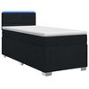 vidaXL Boxspringbett mit Matratze und LED Schwarz 90 x 200 cm Stoff