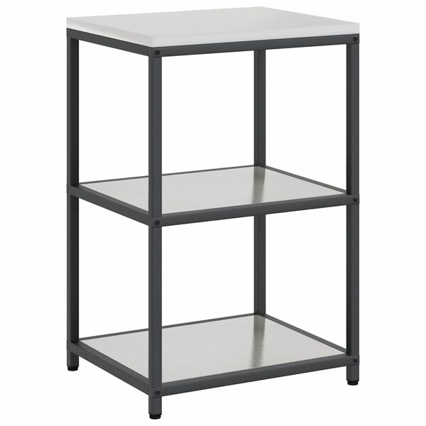 vidaXL K&uuml;chenaufbewahrung mit Regal Silber 60 x 50 x 92 cm Stahl