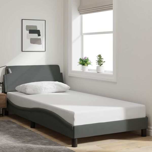 vidaXL Bettgestell "Dover" Dunkelgrau 100x200 cm Stoff