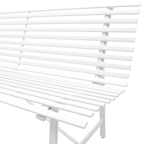 vidaXL Gartenbank 150 cm Stahl Wei&szlig;