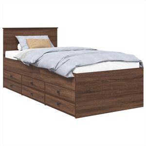 vidaXL Tagesbett Braun Eiche und Schwarz 75 x 190 cm Holzwerkstoff