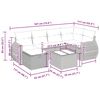 vidaXL 7-tlg. Garten-Sofagarnitur mit Kissen Braun Poly Rattan