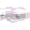 vidaXL Garten-Sofa-Set mit Kissen mit Kissen 13 pcs Beige und Hellgrau