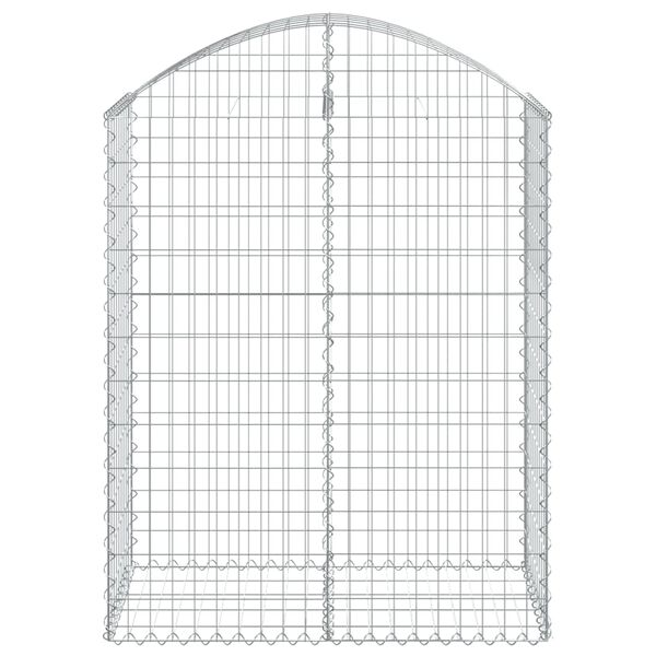 vidaXL Gabione mit Hochbogen 100x50x120/140 cm Verzinktes Eisen