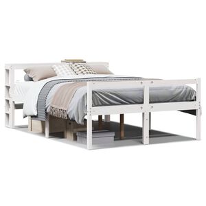 vidaXL Seniorenbett mit Kopfteil ohne Matratze Wei&szlig; 120x200 cm