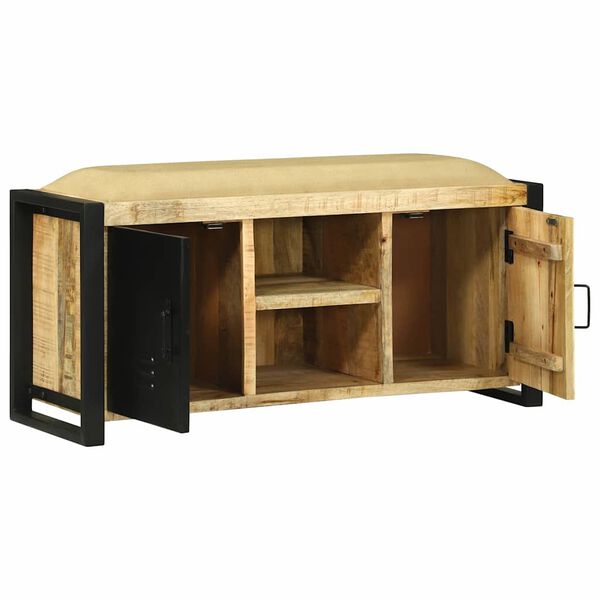 vidaXL Bank Schrank Braun 100 x 35 x 50 cm Massivholz Mango