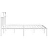 vidaXL Bettgestell mit Kopfteil Metall Wei&szlig; 193x203 cm