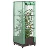 vidaXL Hochbeet mit Gew&auml;chshaus-Aufsatz Rattan-Optik 40x40x123 cm