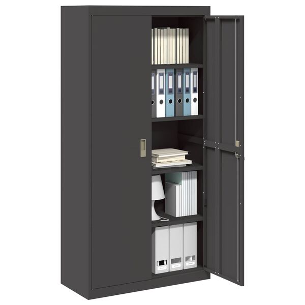 vidaXL Aufbewahrungsschrank 2 pcs Schwarz 90 x 40 x 180 cm Stahl