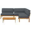 vidaXL Sofa Set mit Kissen Uni 4 pcs Anthrazit Massivholz Akazie