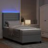 vidaXL LED Boxspringbett mit Matratze Hellgrau 90 x 200 cm Stoff