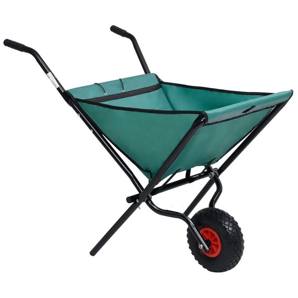 vidaXL Gartenschubkarre Klappbar 60 L Gr&uuml;n
