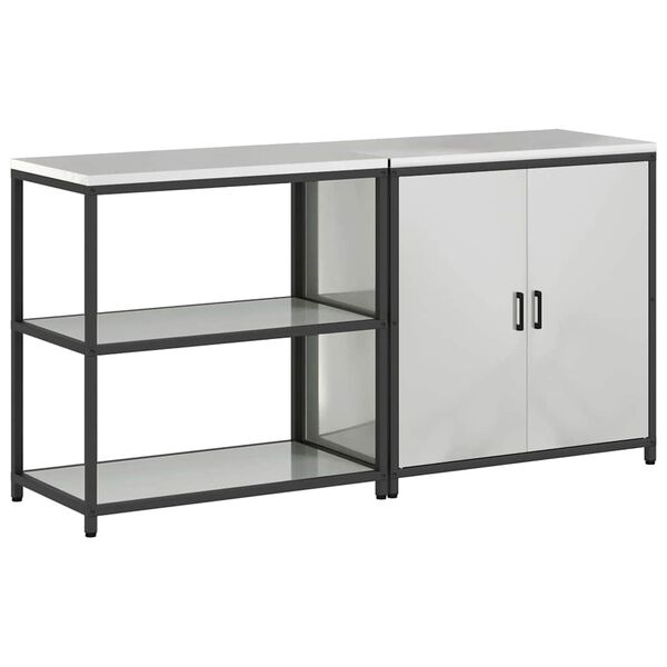 vidaXL Aufbewahrungsset f&uuml;r die K&uuml;che 2 pcs Silber Verzinkter Stahl