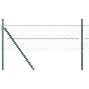 vidaXL Bodenmontierter Sechseckzaun 50 x 1,4 m PVC-beschichteter Stahl