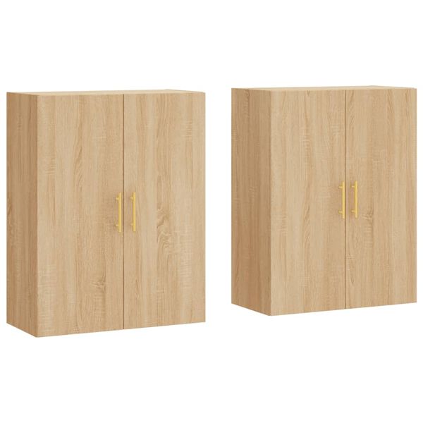 vidaXL Wandschr&auml;nke 2 Stk. Sonoma-Eiche 69,5x34x90 cm