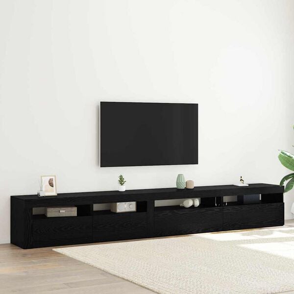 vidaXL TV-Schrankset 3 pcs Schwarz Eichen-Optik 270 x 35 x 40 cm