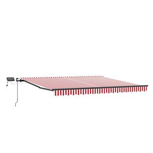 vidaXL Ausziehbare Markise Rot und Wei&szlig; 450 x 350 cm